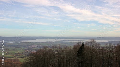 Blick vom Mei  ner Richtung Werra und Eschwege bei Inversionswetterlage