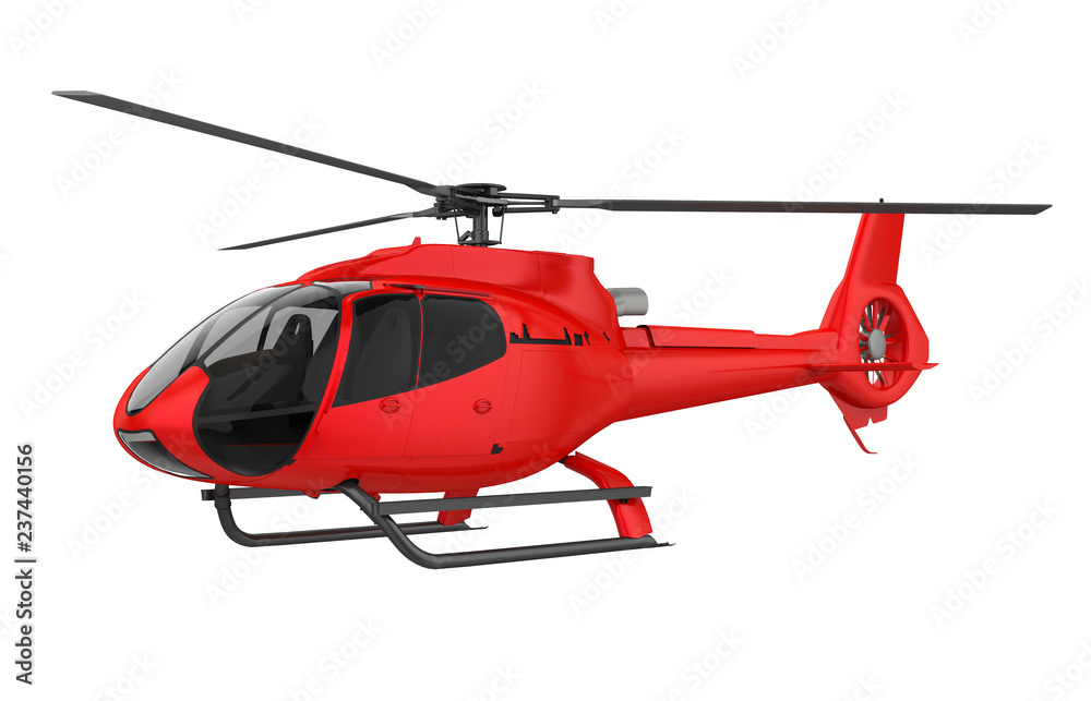 Red Helicopter Isolated Red Helicopter Isolated