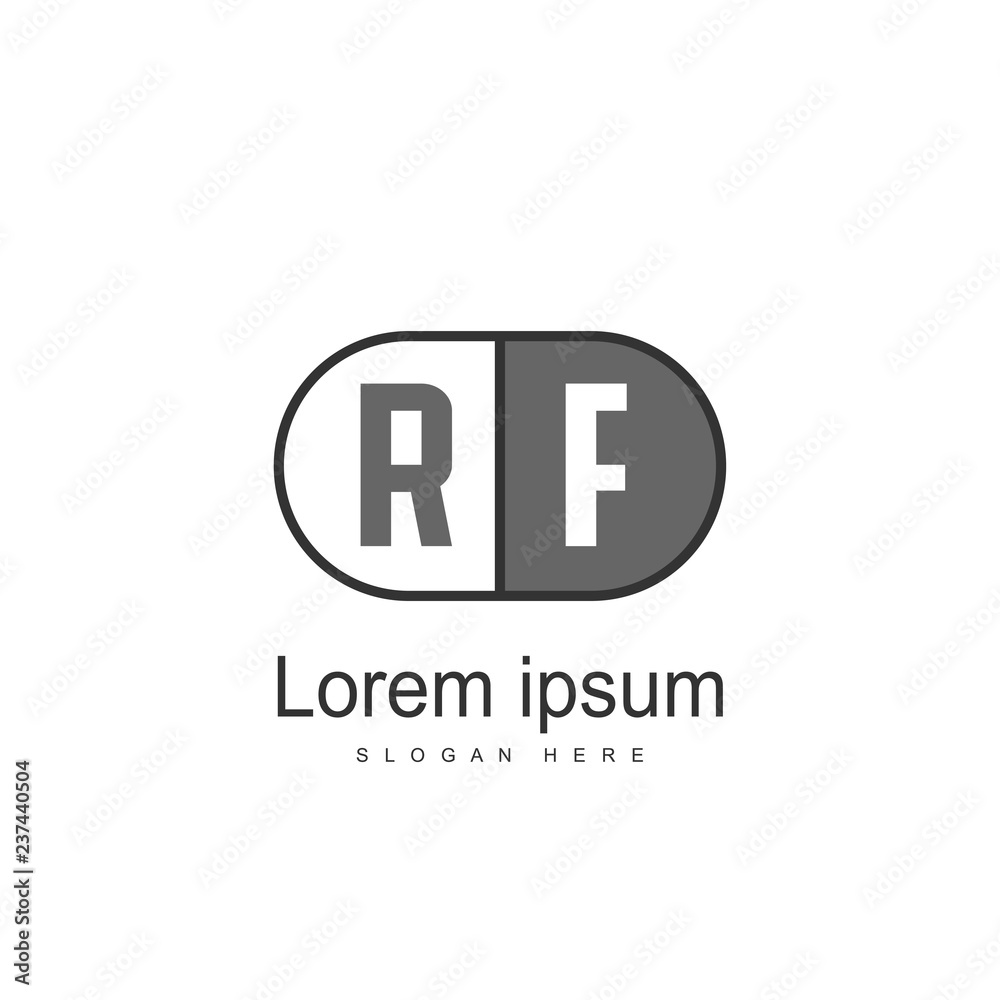 RF Logo template design. Initial letter logo design RF Logo template design. Initial letter logo design