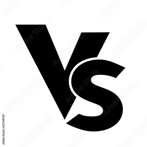 VS versus letters vector logo icon isolated on white background. VS versus symbol for confrontation or opposition design concept