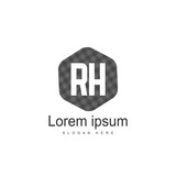 RH Logo template design. Initial letter logo design