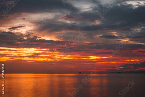 Colorful sunset on the sea © terezika