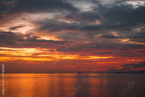 Colorful sunset on the sea