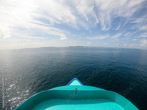 Sailing around the beautiful islands of the Maldives