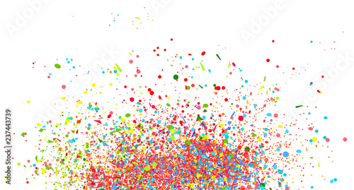 Confetti on isolated white. Texture with geometric elements. Colorful abstract background. Pattern for design. Print for polygraphy, banners, flyers and textiles photo