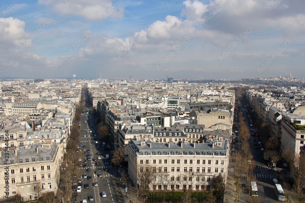 Fototapeta premium View from Arc de Triomphe in Paris, France