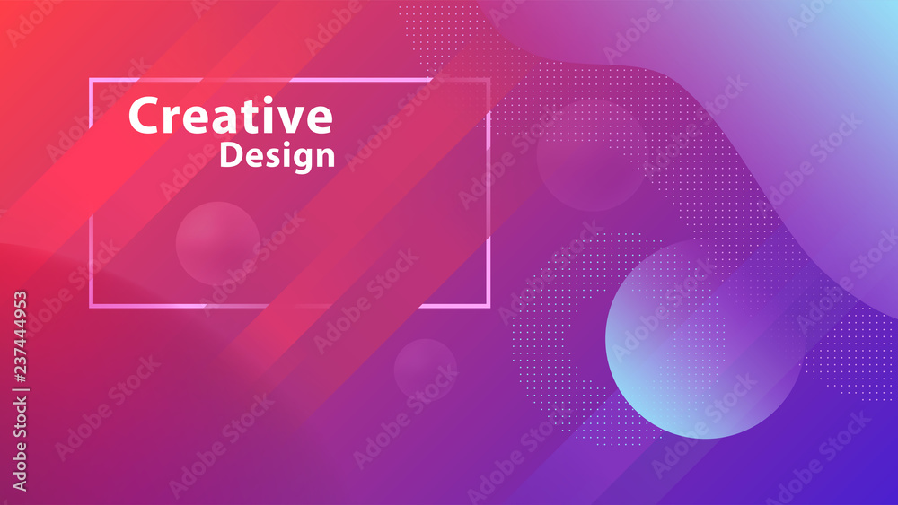 Creative geometric shapes wallpaper. Trendy gradient lines, circle shapes and dots composition. Vector EPS 10 Creative geometric shapes wallpaper. Trendy gradient lines, circle shapes and dots composition. Vector EPS 10