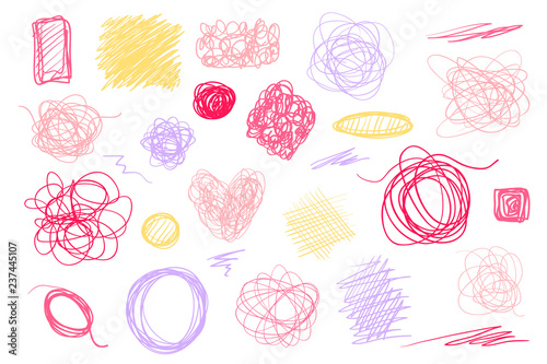 Backgrounds with tangled lines on white. Intricate chaotic textures. Wavy backdrops. Hand drawn grunge patterns. Elements for design