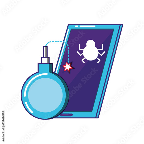 smartphone with bomb and bug