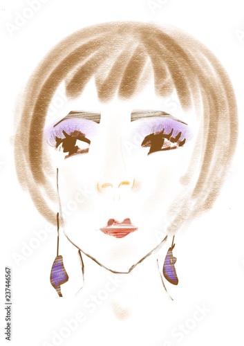 fashion illustration of a girl s face