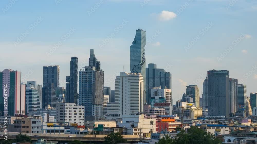 time lapse of modern building with sky in Bangkok, Thailand time lapse of modern building with sky in Bangkok, Thailand