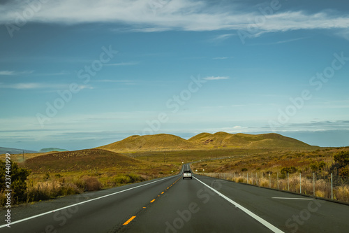 road in the mountains and blue sky