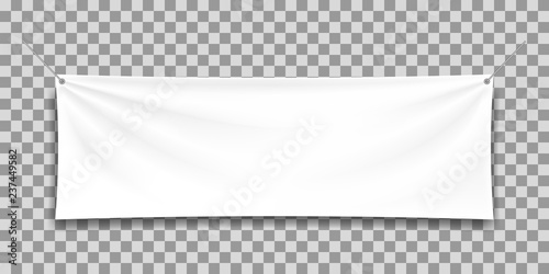 White mock up textile banner, isolated. photo