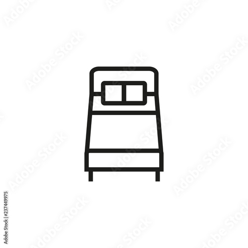 Double bed line icon. Mattress, pillow, duvet. Furniture concept. Vector illustration can be used for topics like sleeping, hotel, comfort 