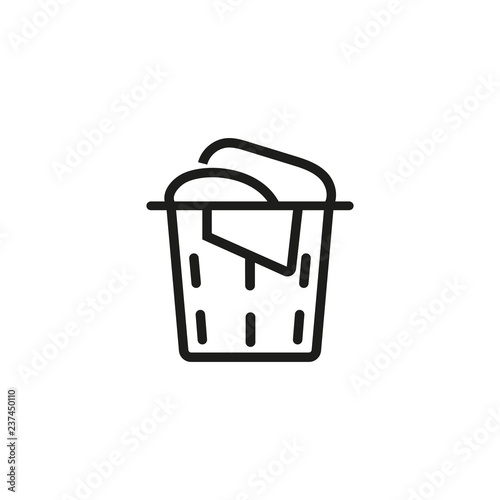Laundry basket line icon. Dirty clothes, housekeeping, pile. Routine concept. Vector illustration can be used for topics like household, linen, laundromat
