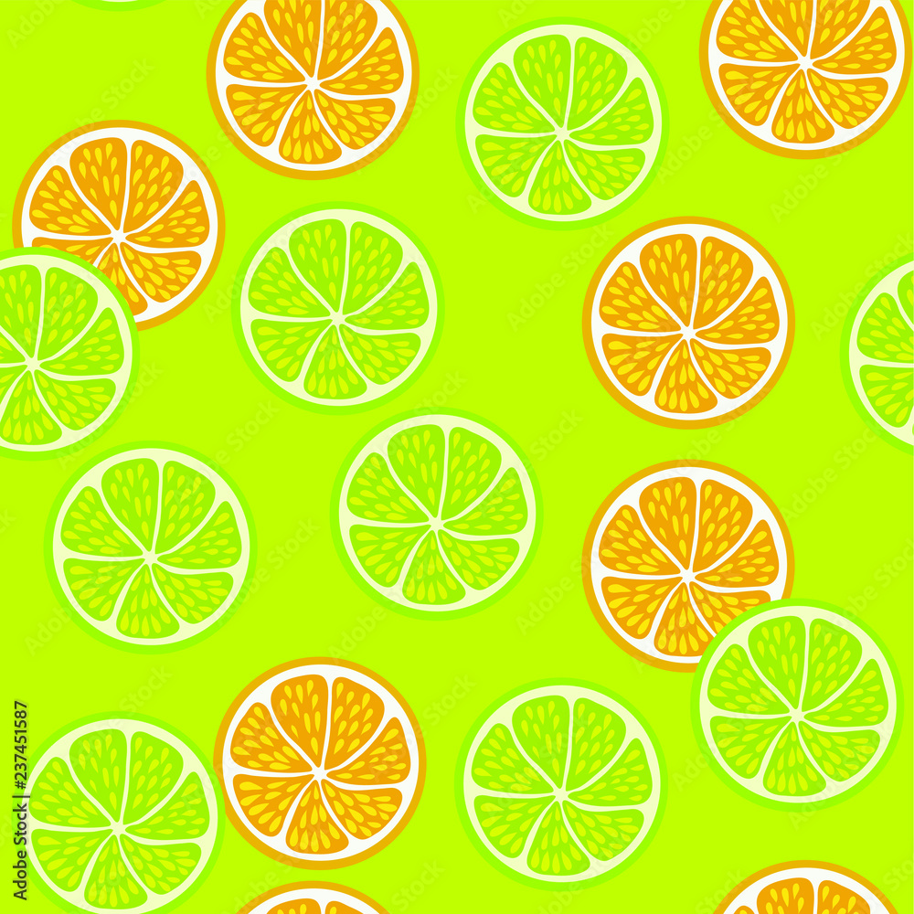 seamless pattern with lemons and oranges