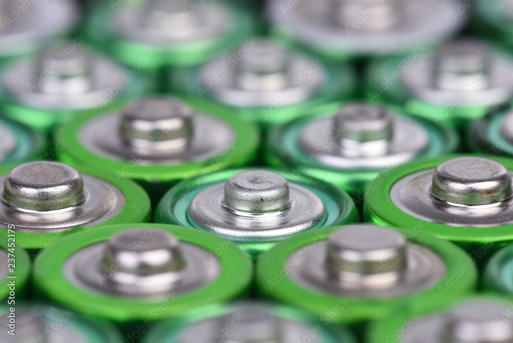 Alkaline batteries AA size close-up Alkaline batteries AA size close-up