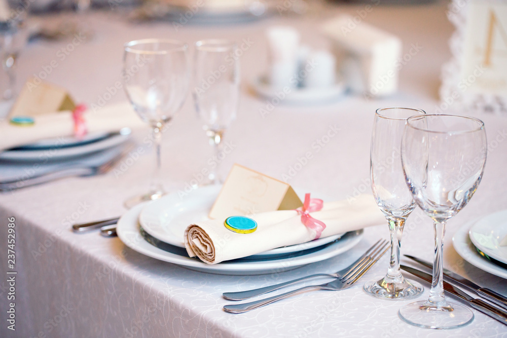Beautiful table setting, close up Beautiful table setting, close up