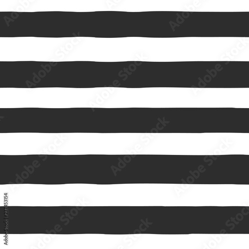 Seamless vector pattern hand drawn horizontal blocks, stripes, lines. Monochrome abstract background with uneven lines. Use for posters, page fill. paper, fabric, web banners