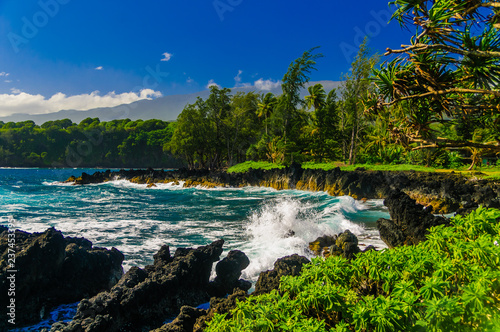 Spectacular ocean view on the Road to Hana, Maui, Hawaii, USA photo