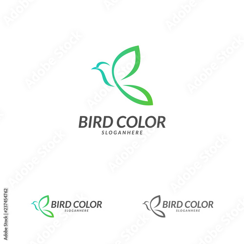 Bird logo vector. Flying Bird Logo design vector template. Dove Pigeon Logotype concept icon.