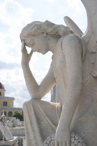 angels  tombstones in graveyard in Havana, Cuba