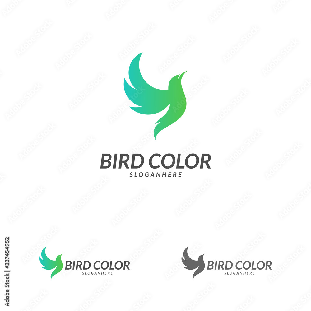 Fototapeta premium Bird logo vector. Flying Bird Logo design vector template. Dove Pigeon Logotype concept icon.