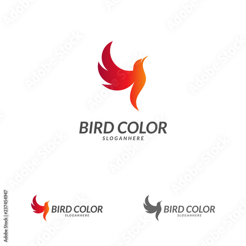 Bird logo vector. Flying Bird Logo design vector template. Dove Pigeon Logotype concept icon.