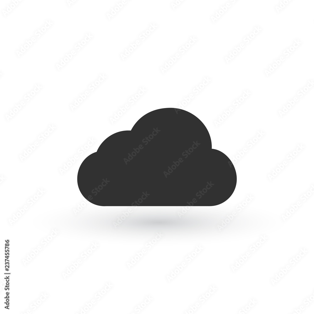 Clouds Icons. Black Flat Design. Vector Illustration. Clouds Icons. Black Flat Design. Vector Illustration.