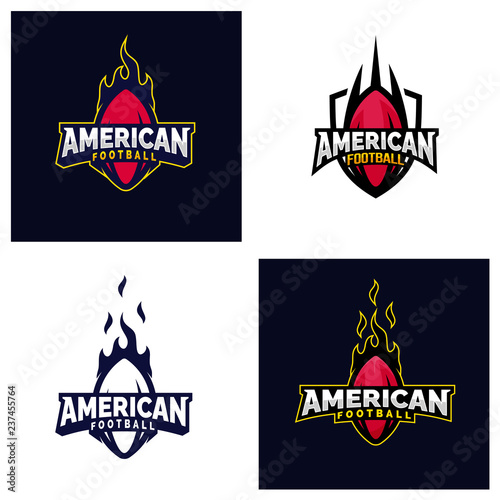 Set of Modern professional american football logo for sport team