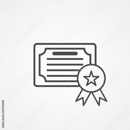 certificate vector icon sign symbol