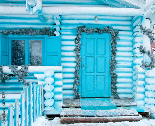 Decorating facade of house for the Christmas Holidays © Nataliya Dvukhimenna