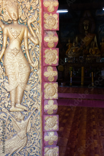 Laos, November 2016. Interior in Buddhist temple © ssviluppo