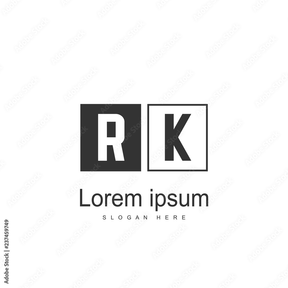 Obraz premium RK Logo template design. Initial letter logo design