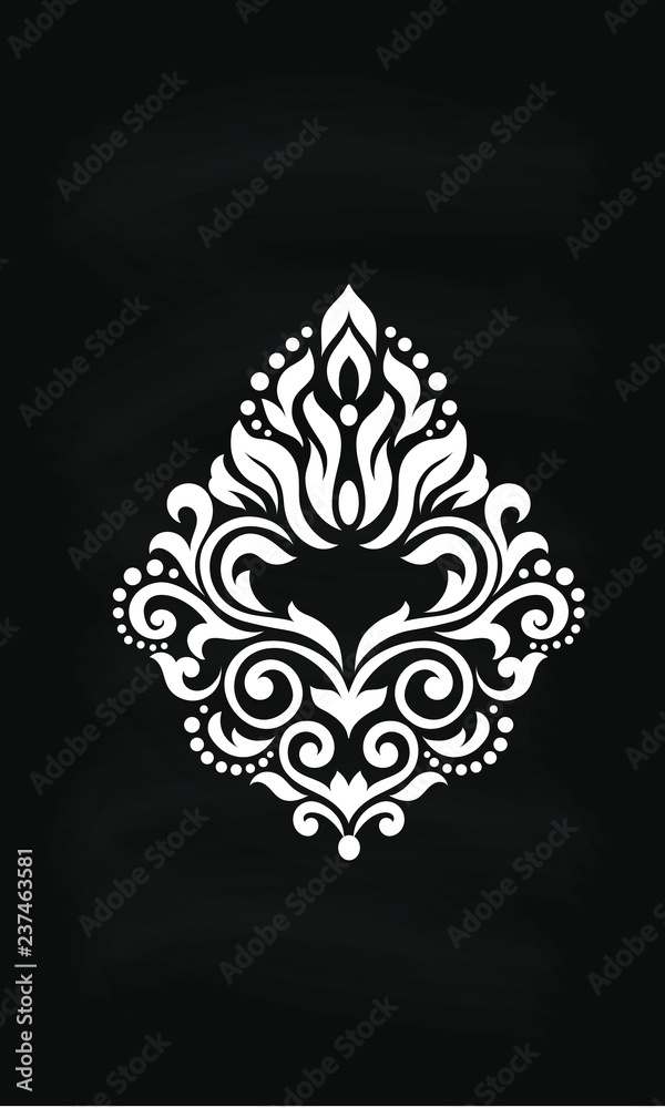 Oriental vector damask patterns for greeting cards and wedding invitations.