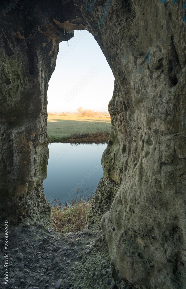 Loooking out from inside a cave 