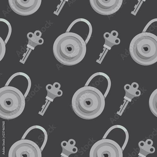 Seamless pattern with key vector. locks and keys background.