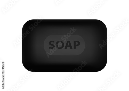 Piece of soap in vector on white background.