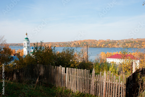 The Ples city on the Volga river in Autumn