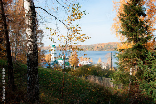 The Ples city on the Volga river in Autumn