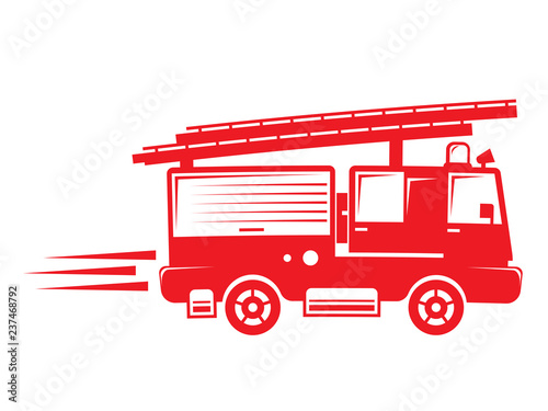 isolated firetruck illustration