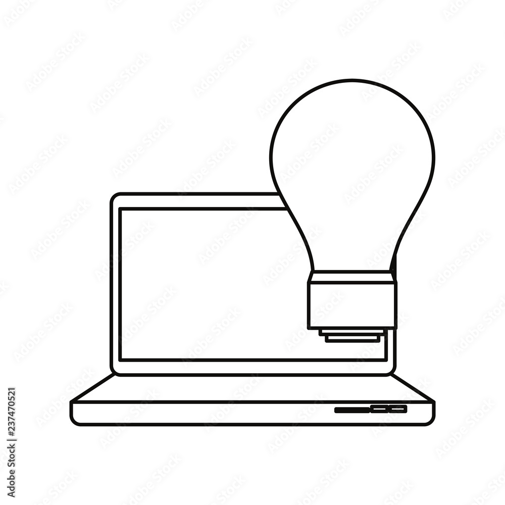 laptop computer light bulb idea laptop computer light bulb idea