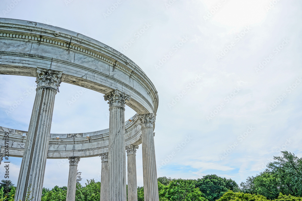 Yonkers, New York, USA: The Grecian temple at the Persian-styled Walled Garden, Untermyer Park and Gardens.