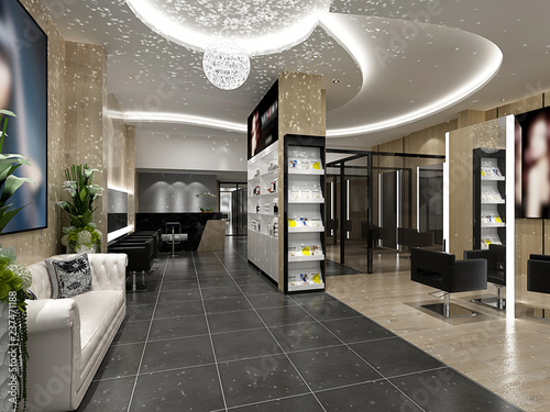 3d render of beauty and hair saloon