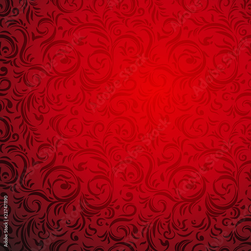Ornamental seamless pattern. Festive red style. Bright holiday background