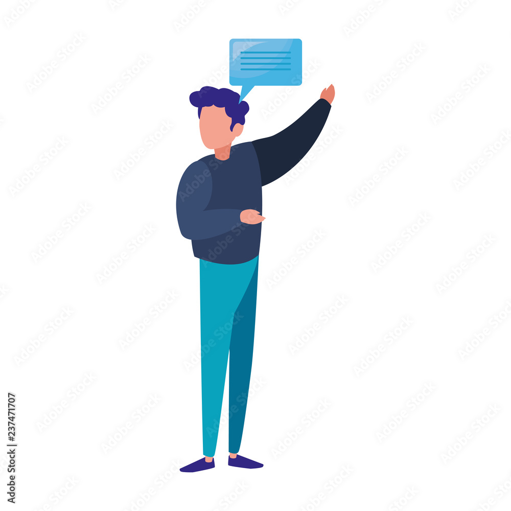 man character and speech bubble man character and speech bubble