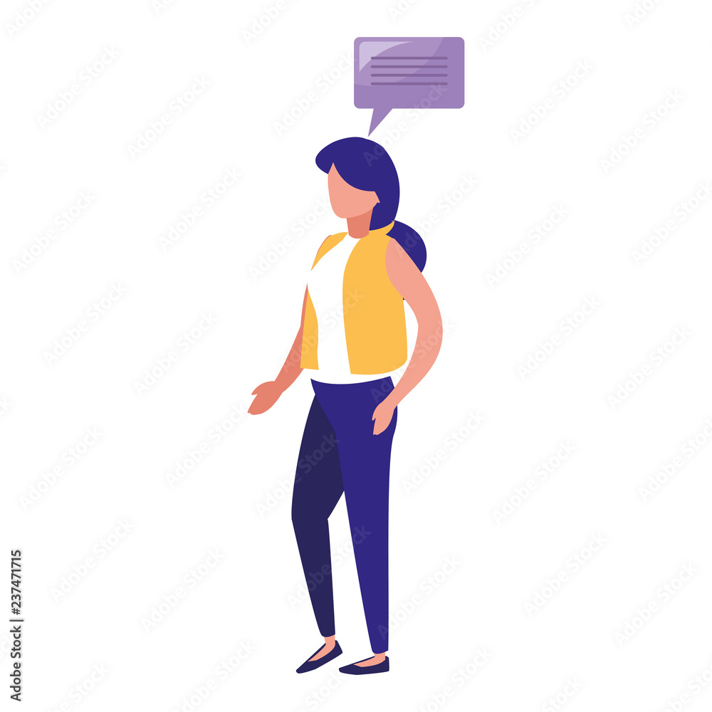 woman dialogue speech bubble