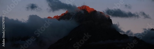 Mountain Peak In Sunset Light