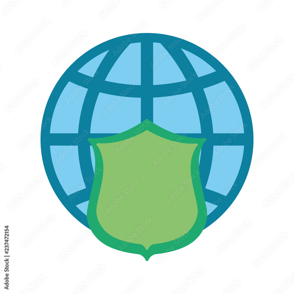 world shield protection on white background world shield protection on white background