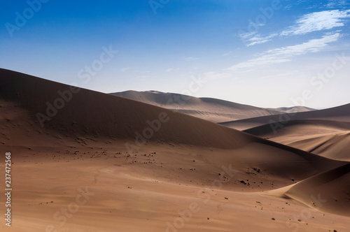 The sand dunes at the Echoing Sand Mountain near the city of Dunhuang  in the Gansu Province  China.
